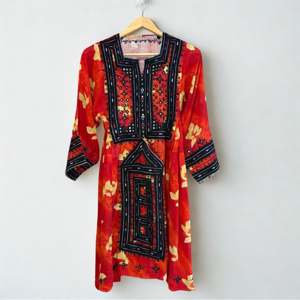 ❤️ Traditional Afghan Kandahari / Herati Embroidered Dress – S